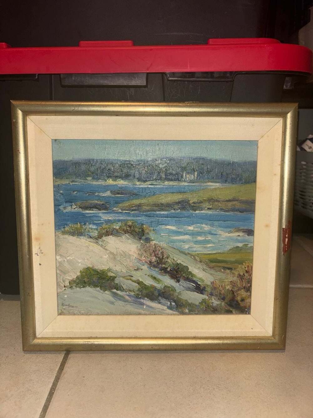 Original Impressionist Coastal Landscape Oil Painting Signed w/ story